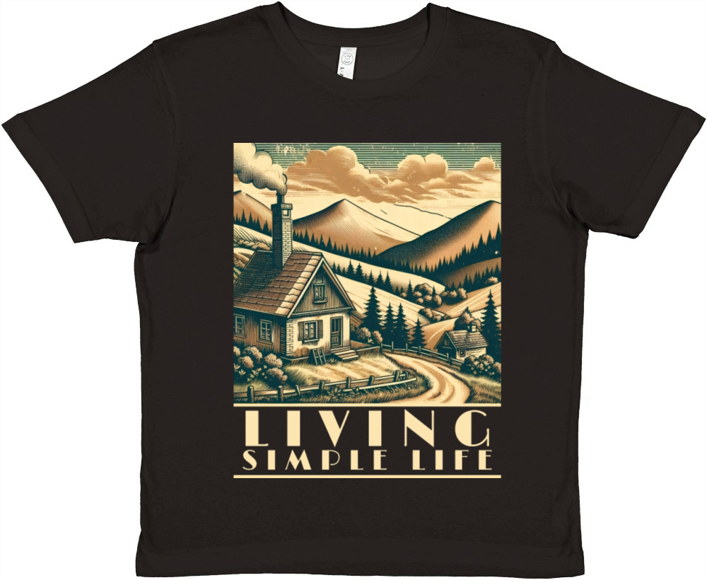 Cozy Cottage Retro Art Premium Kids Crewneck T-shirt