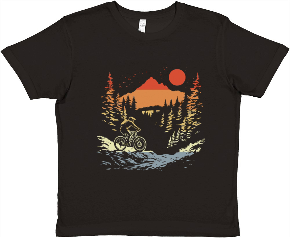 Mountain Biking Vintage Style Premium Kids Crewneck T-shirt