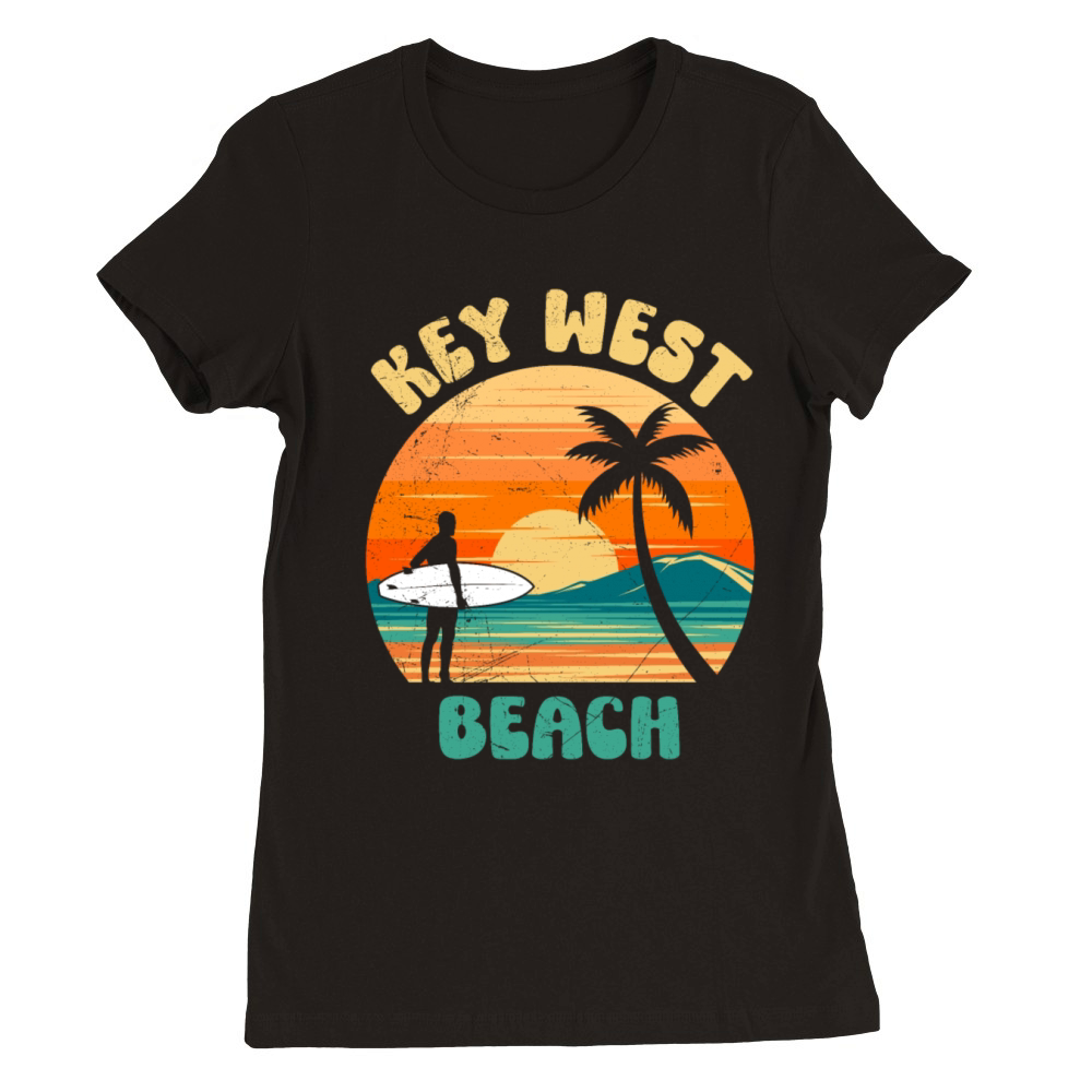 KEY-WEST BEACH Vintage Sunshine-State Florida Premium Womens Crewneck T-shirt