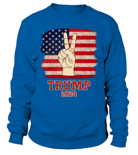 Trump Fist 2024 Vintage US Flag Design Sweatshirt Unisex