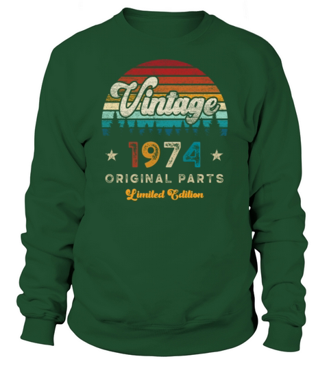 Vintage 1974 Birthday Retro Sweatshirt Unisex