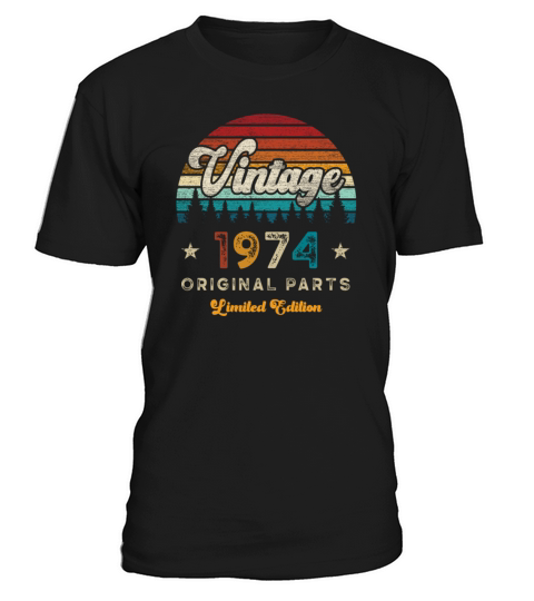 Vintage 1974 Birthday Retro T-Shirt Unisex