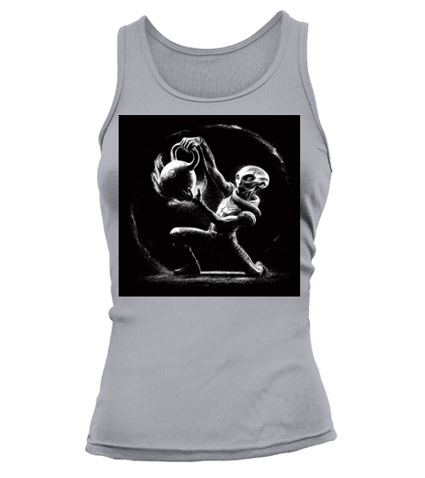 Power of alien kettlebell fitness black and white Tank top Woman