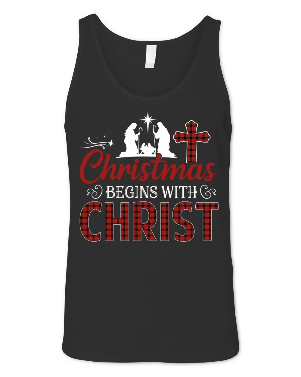 Christmas BEGING WITH Christ Unisex Jersey Tank