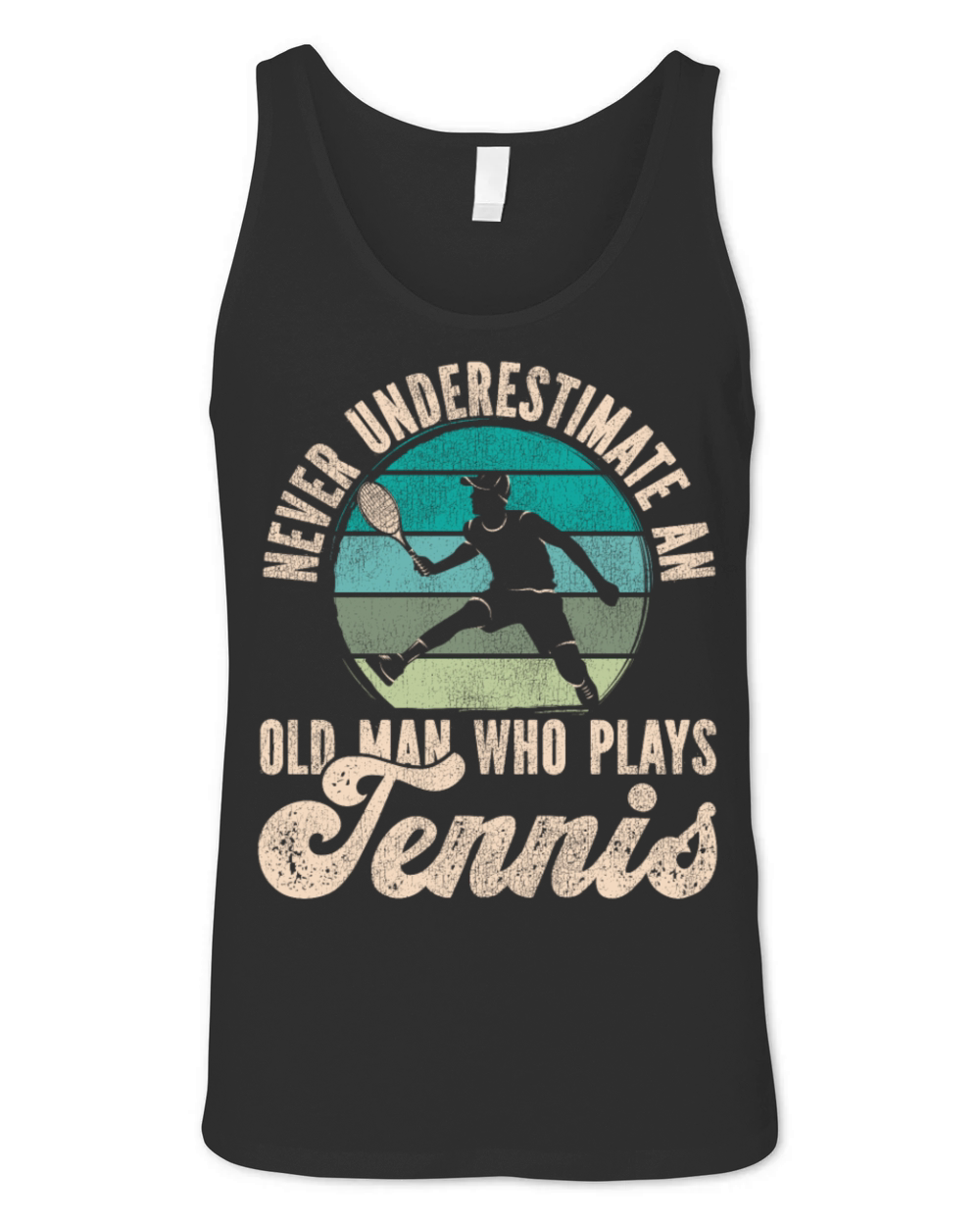Funny Tennis Player Racket Grandpa Unisex Jersey Tank