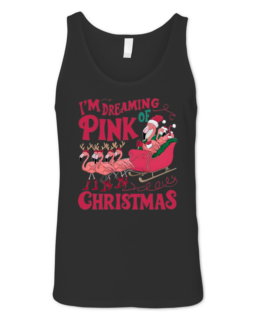 Im Dreaming Of Pink Christmas Unisex Jersey Tank