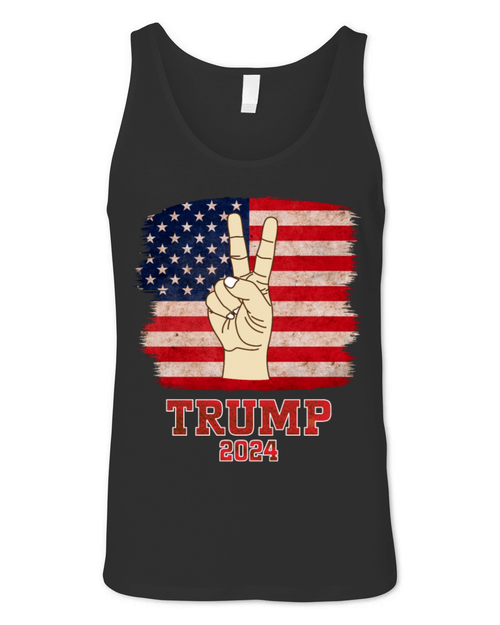 Trump Fist 2024 Vintage US Flag Design Unisex Jersey Tank