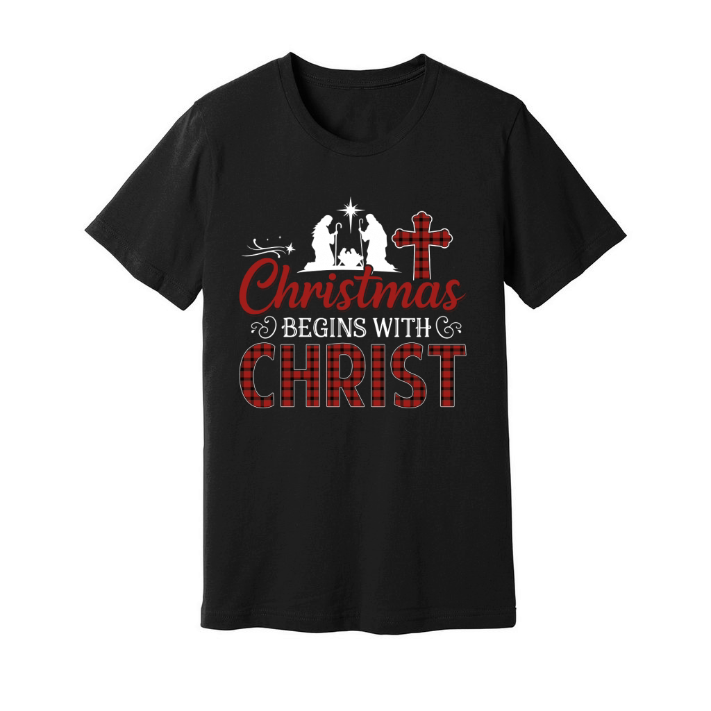 Christmas BEGING WITH Christ Unisex Jersey Tee