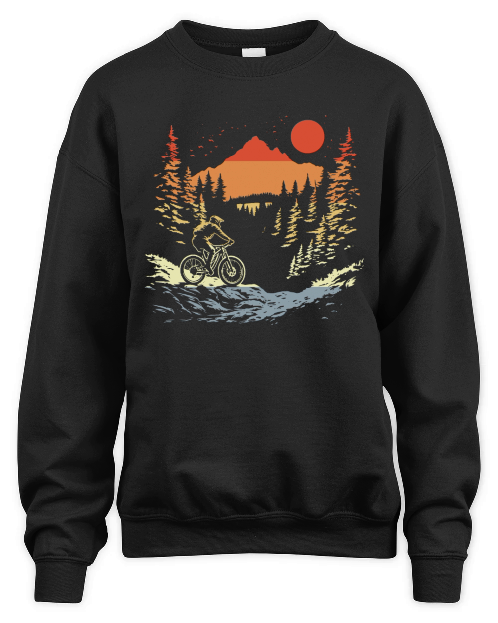 Mountain Biking Vintage Style Unisex Premium Crewneck Sweatshirt