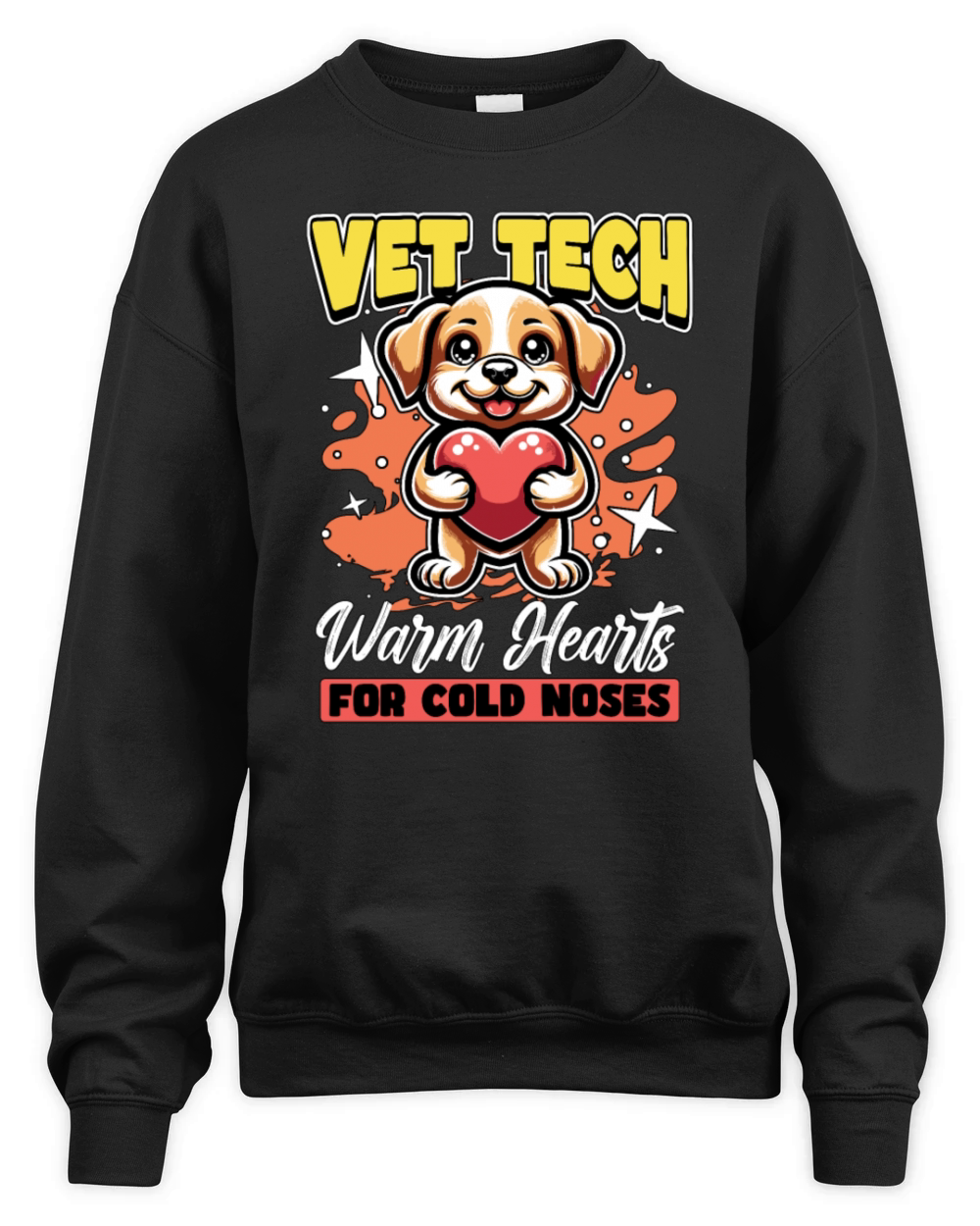Vet Tech Warm Hearts For Cold Nose Veterinarian Unisex Premium Crewneck Sweatshirt