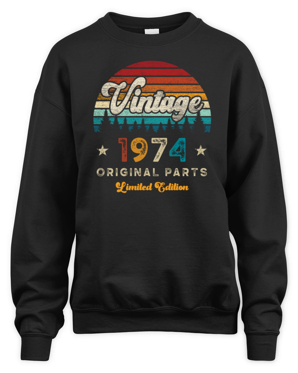 Vintage 1974 Birthday Retro Unisex Premium Crewneck Sweatshirt