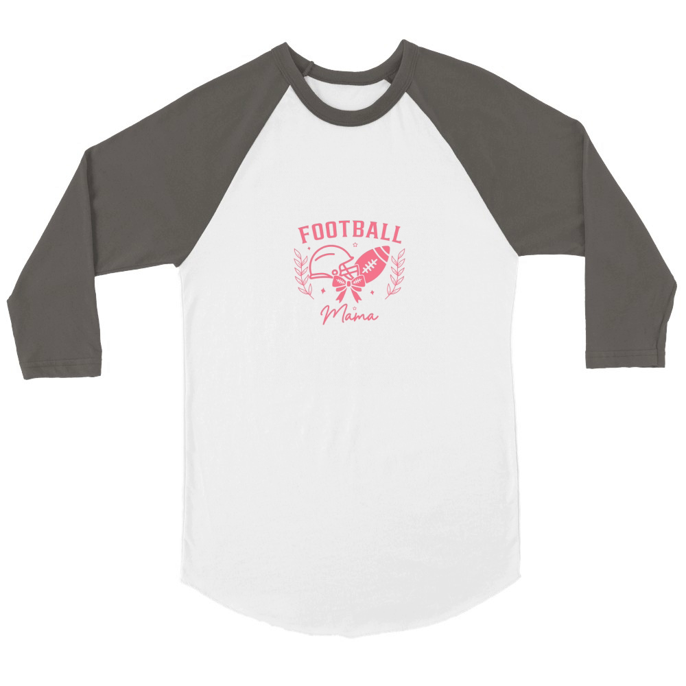 Coquette Football Mama Bow Fall Season Unisex ¾ sleeve Raglan T-shirt