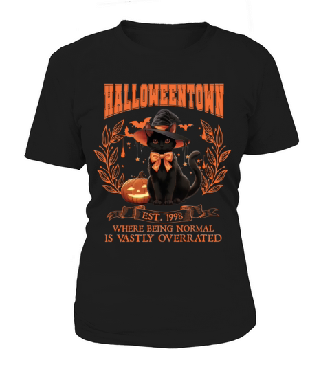 Retro Vintage Halloweentown Black Cat EST 1998 Hal Women's T-Shirt