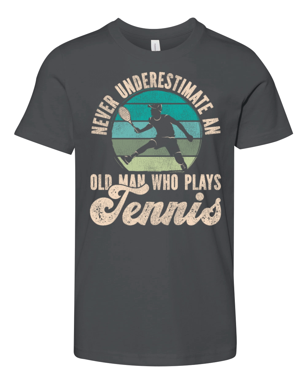 Funny Tennis Player Racket Grandpa Youth Unisex Jersey Tee