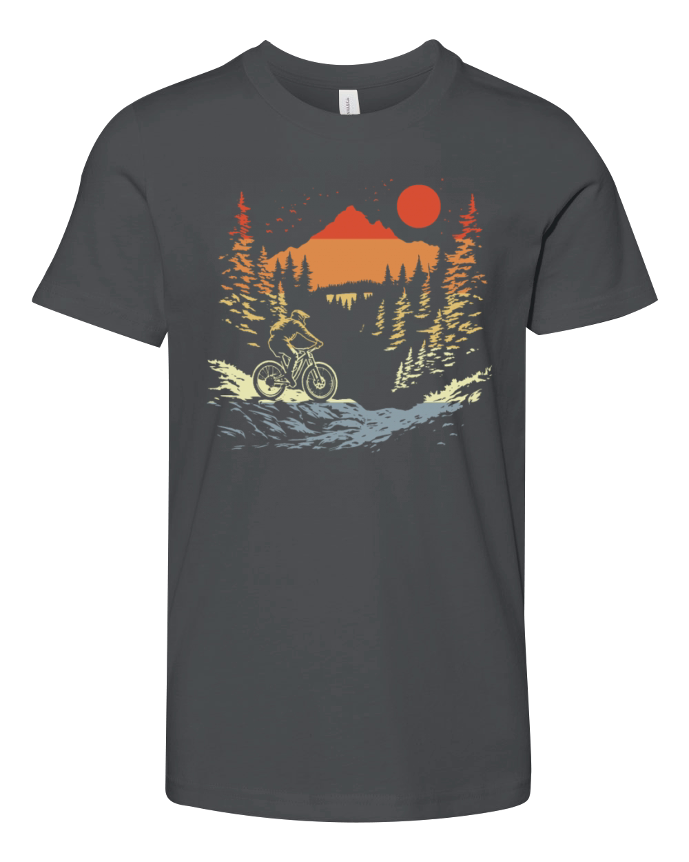Mountain Biking Vintage Style Youth Unisex Jersey Tee