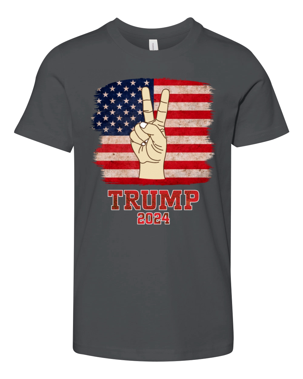 Trump Fist 2024 Vintage US Flag Design Youth Unisex Jersey Tee