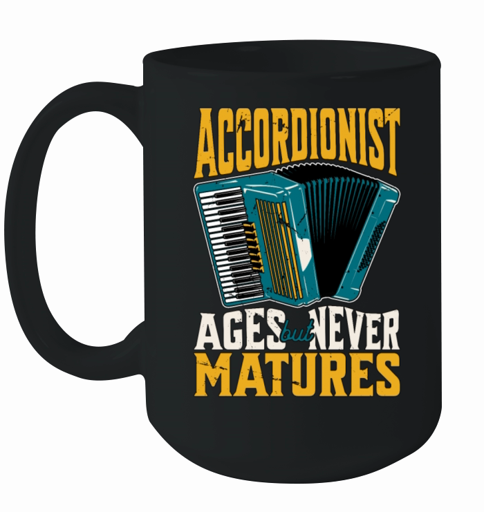 Accordionist Ages But Never Matures Folk Music Ceramic Mug