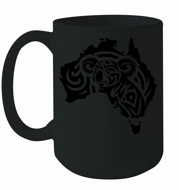 Koala In Australian Continent Tattoo Style Ceramic Mug