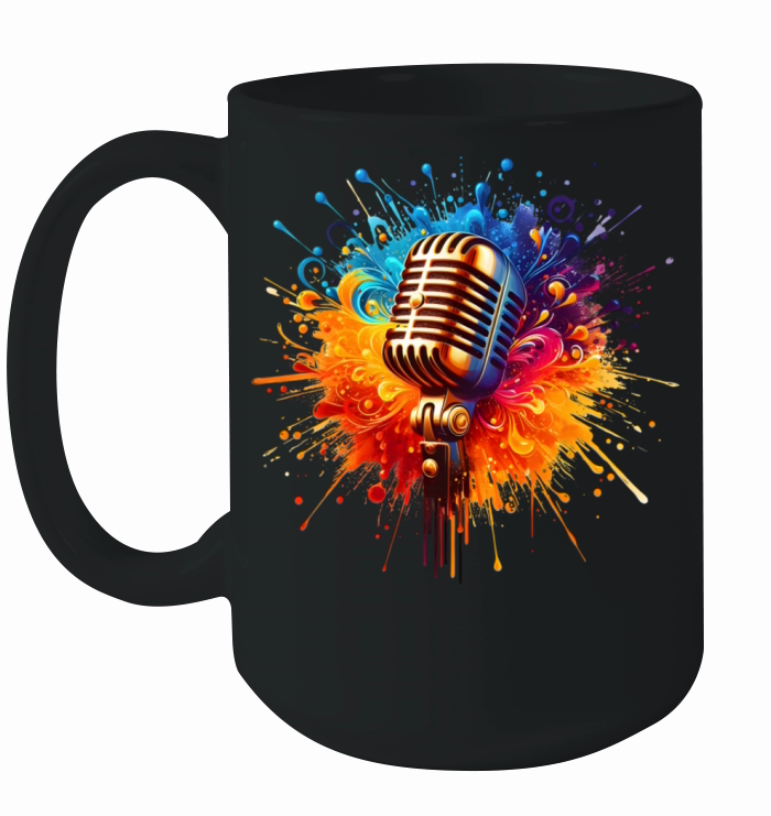 vintage style microphone Ceramic Mug