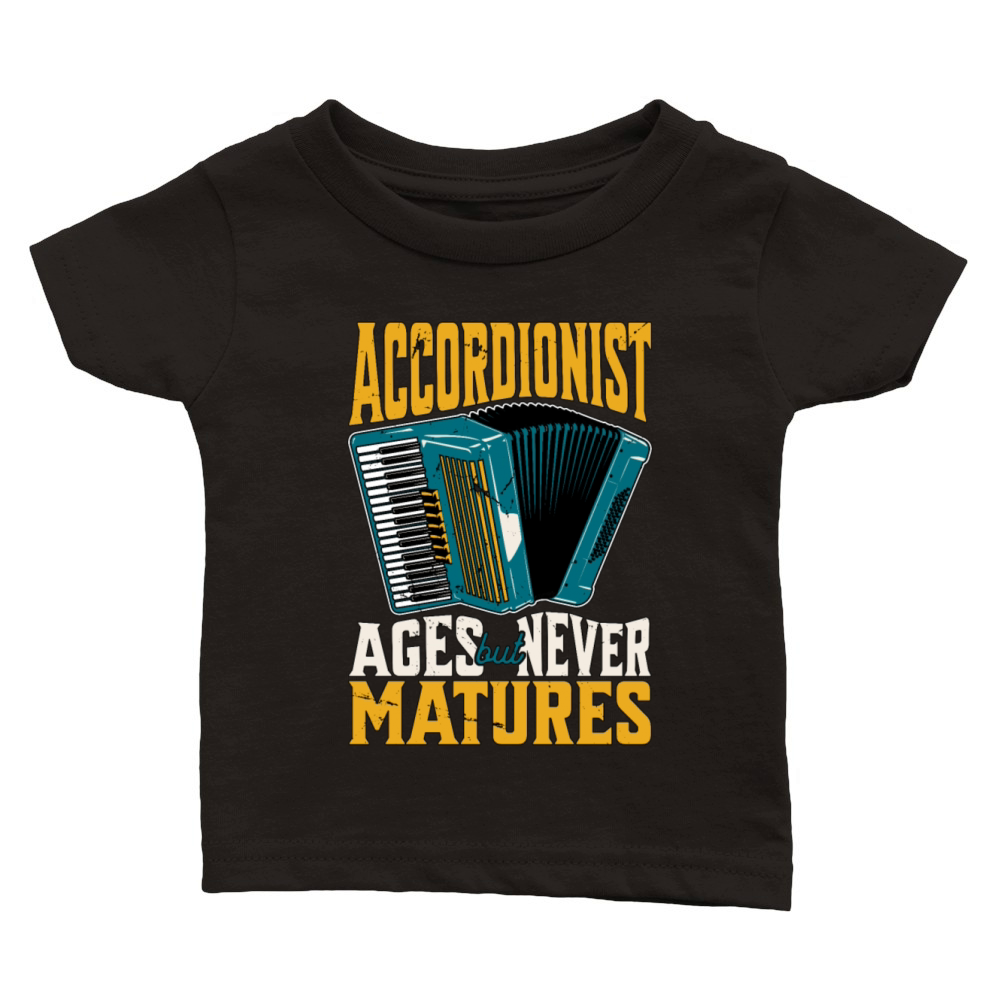 Accordionist Ages But Never Matures Folk Music Classic Baby Crewneck T-shirt