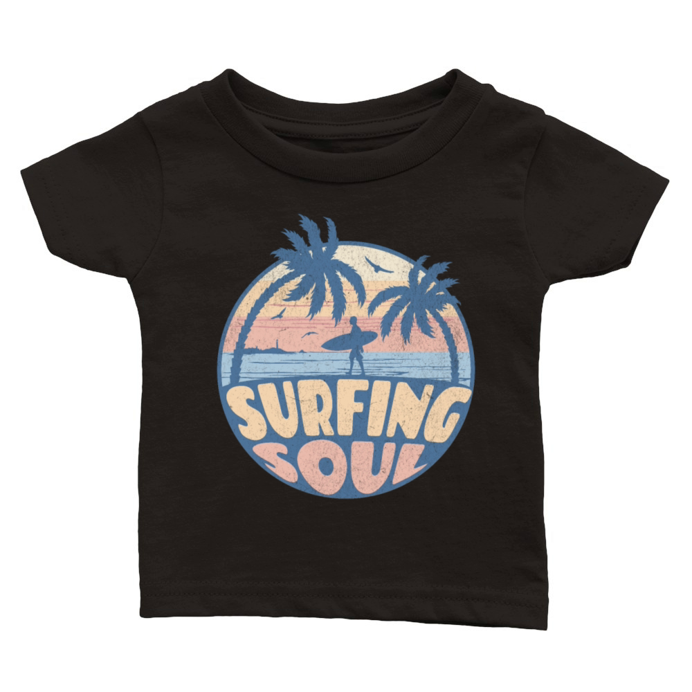 Surfing Soul Retro Sunset Vibes Classic Baby Crewneck T-shirt