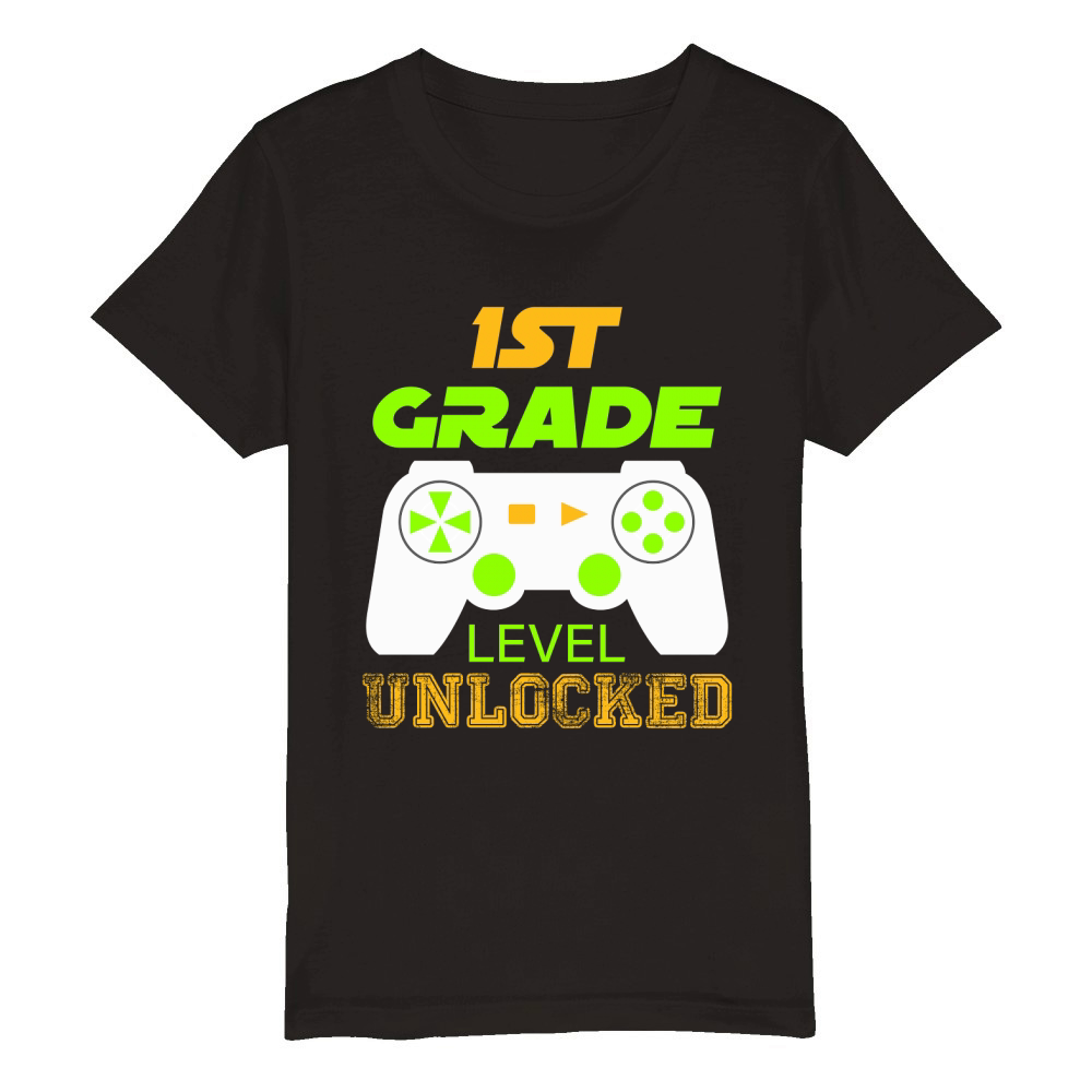 1st Grade Level Unlocked Organic Kids Crewneck T-shirt