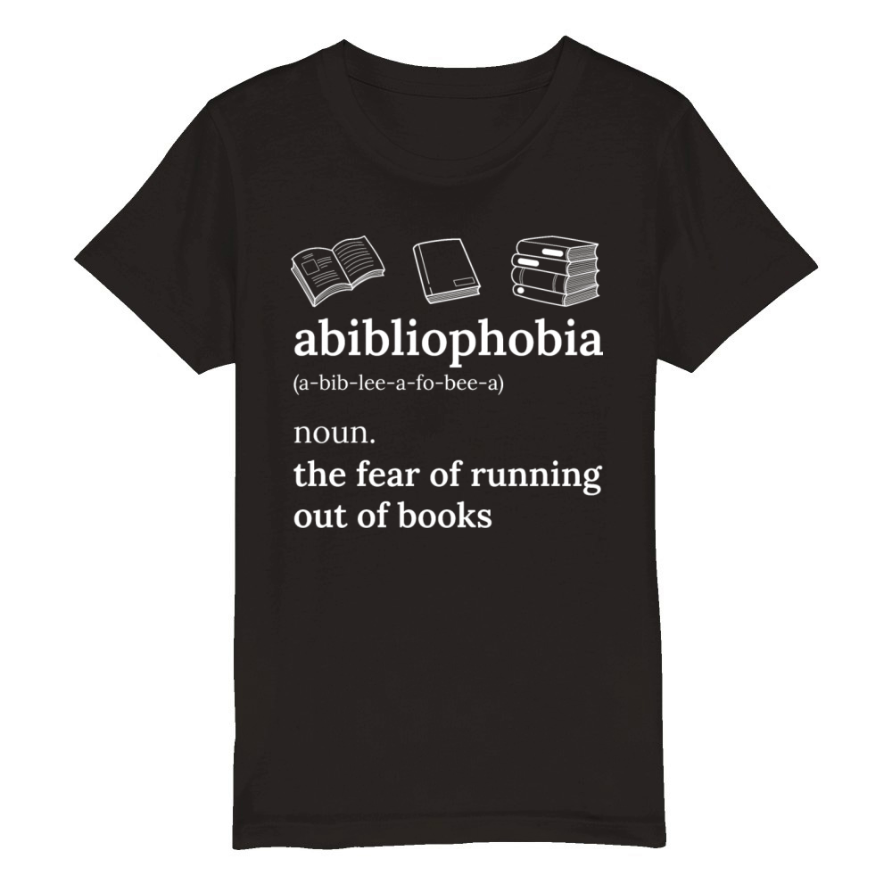 Abibliophobia Book Lover Reader Desing Reading Organic Kids Crewneck T-shirt