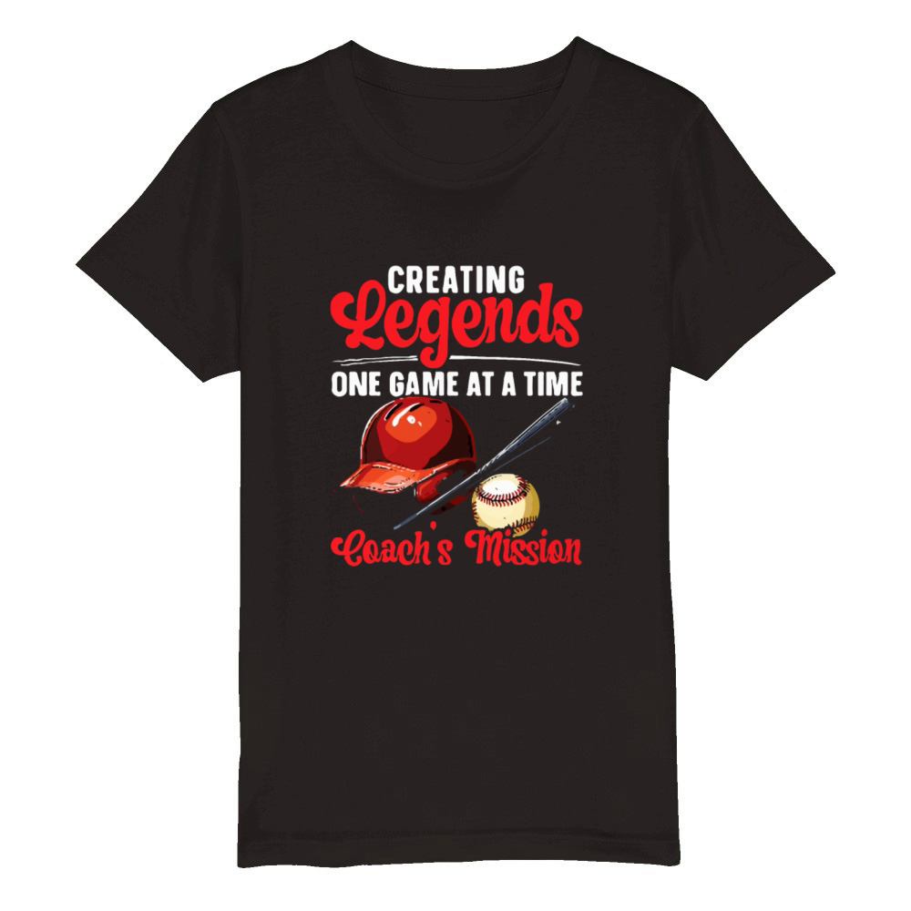 baseball coach legends Organic Kids Crewneck T-shirt