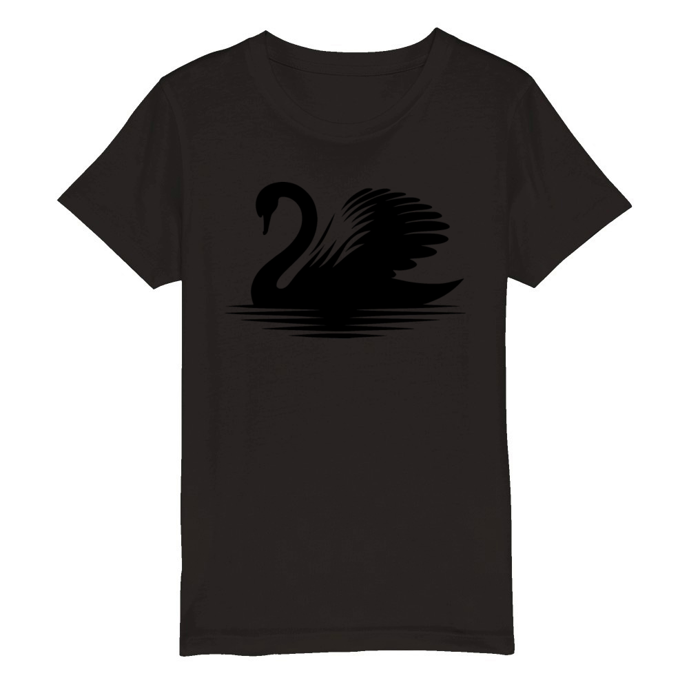 Elegant Swan Silhouette Beautiful Portrait Organic Kids Crewneck T-shirt