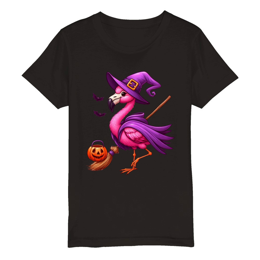 Halloween flamingo Organic Kids Crewneck T-shirt