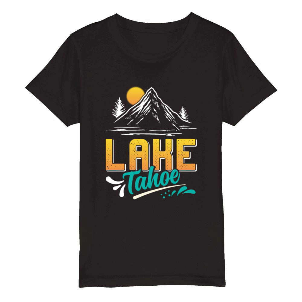 LAKE TAHOE CALIFORNIA NEVADA Mountain Lake Organic Kids Crewneck T-shirt