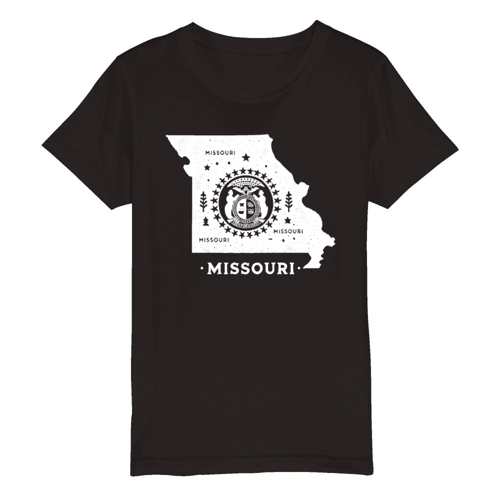 Missouri Vintage Badge Design Organic Kids Crewneck T-shirt