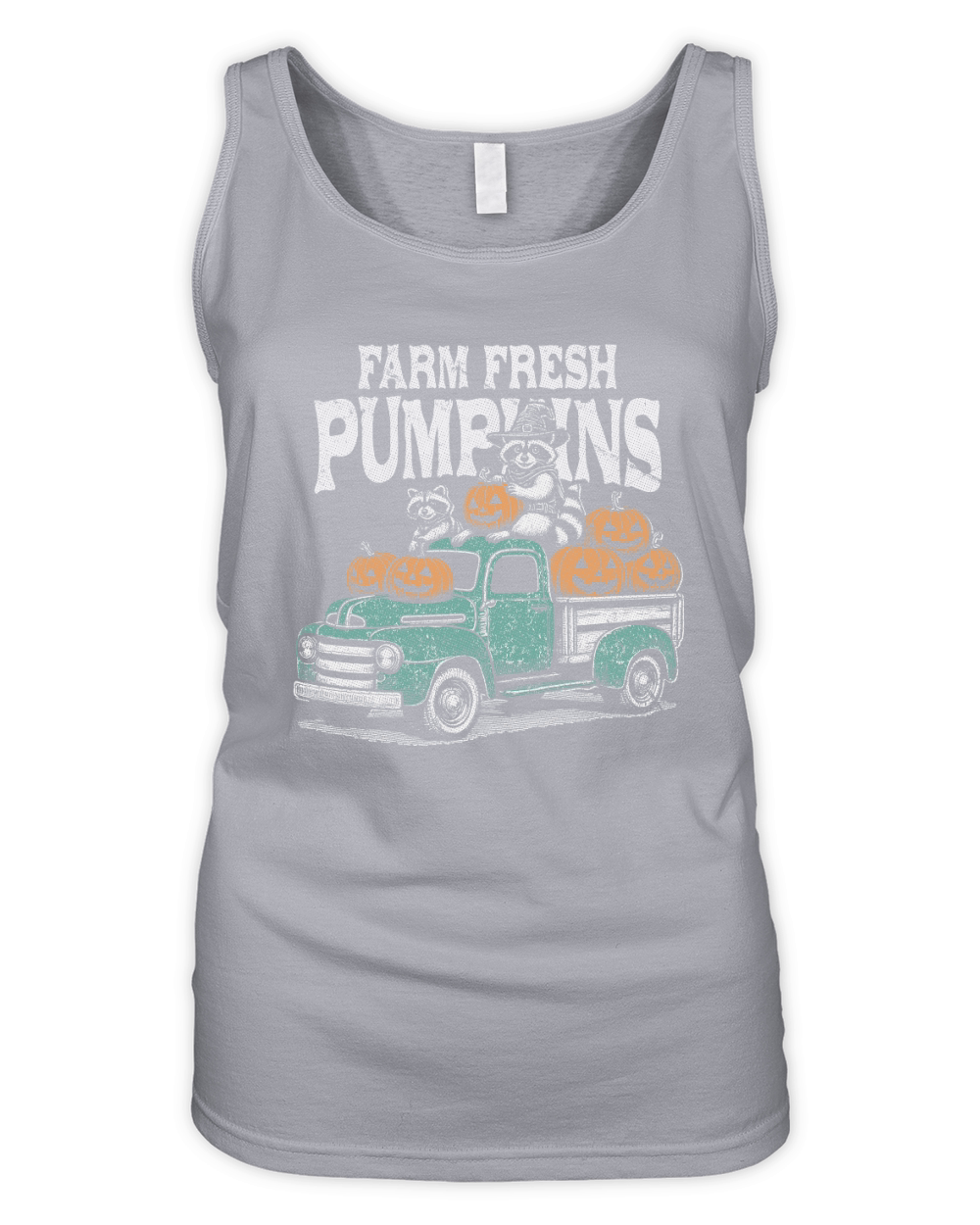 Farm fresh pumpkins Raccoon D Color GR Organic Women's Tank Top