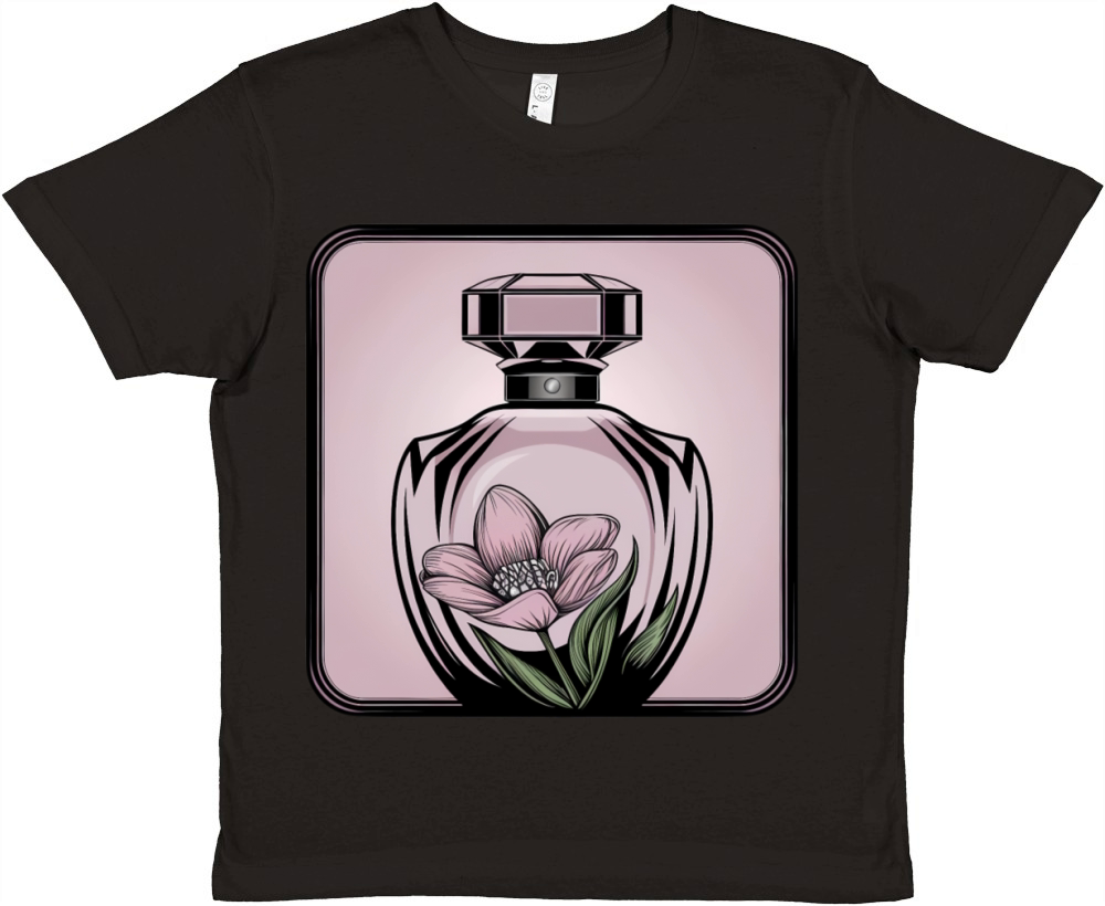 Daisy Perfume Floral Vector Art Premium Kids Crewneck T-shirt