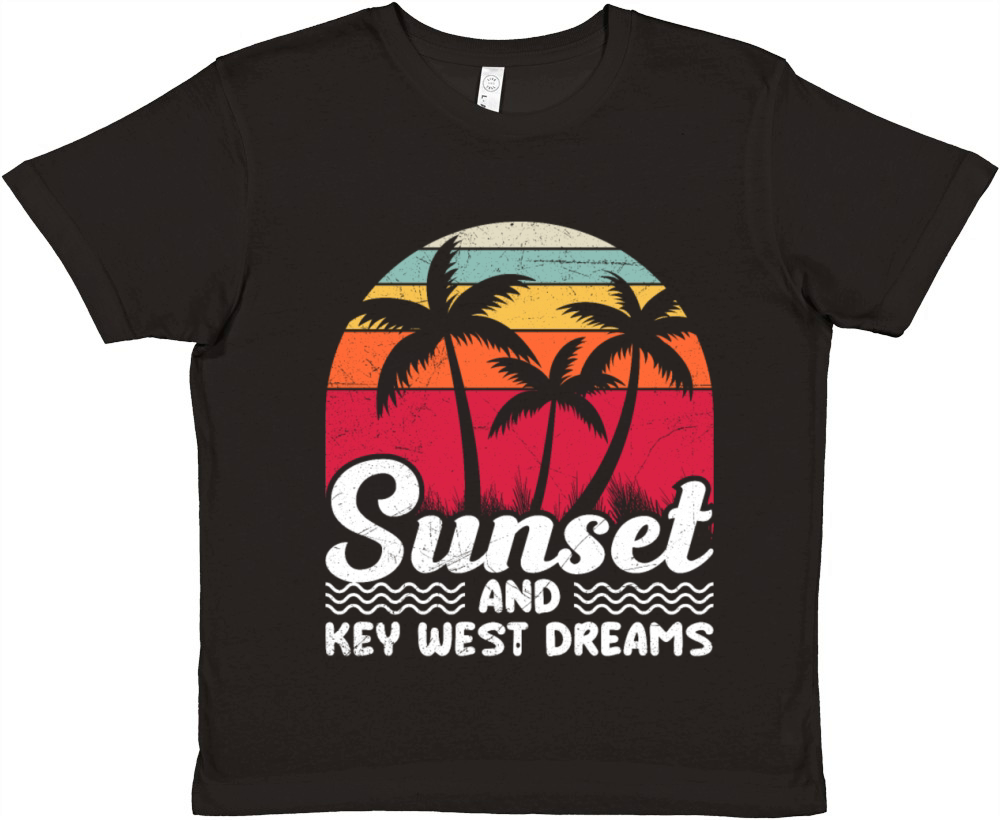 Florida SUNSET AND KEY-WEST DREAMS Vintage Premium Kids Crewneck T-shirt