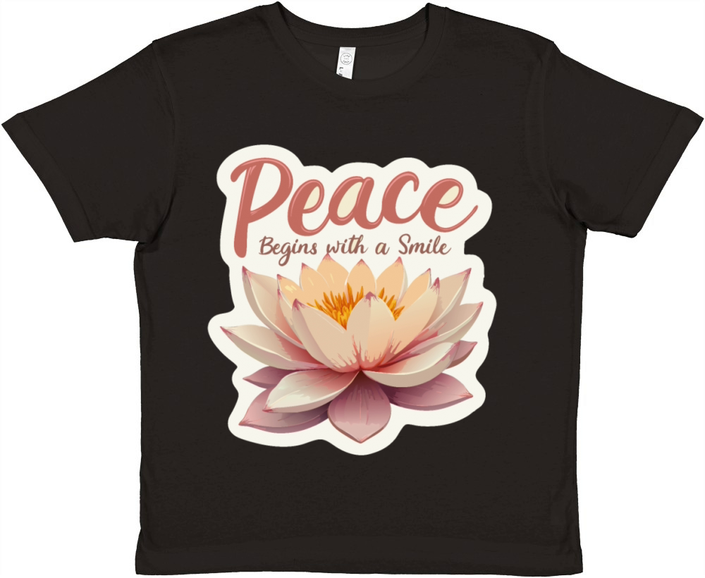 Peace Begins With a Smile - Motivational Quote Premium Kids Crewneck T-shirt