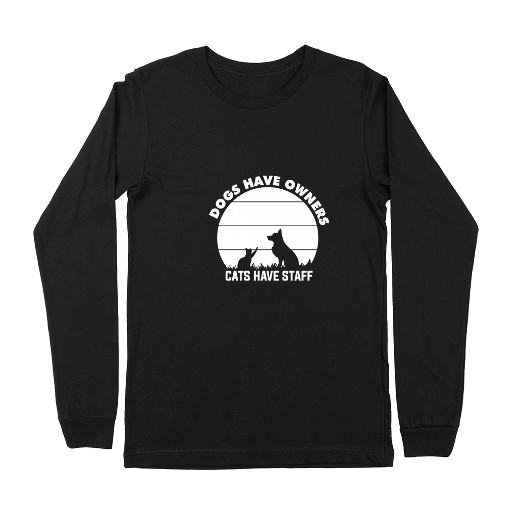 Dogs have owners cats have staff 02 Premium Long Sleeve