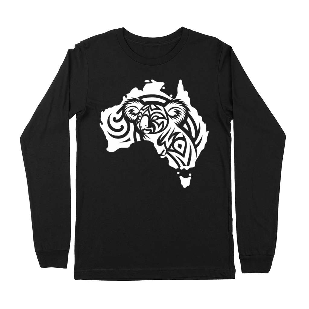 Koala In Australian Continent Tattoo Style Premium Long Sleeve