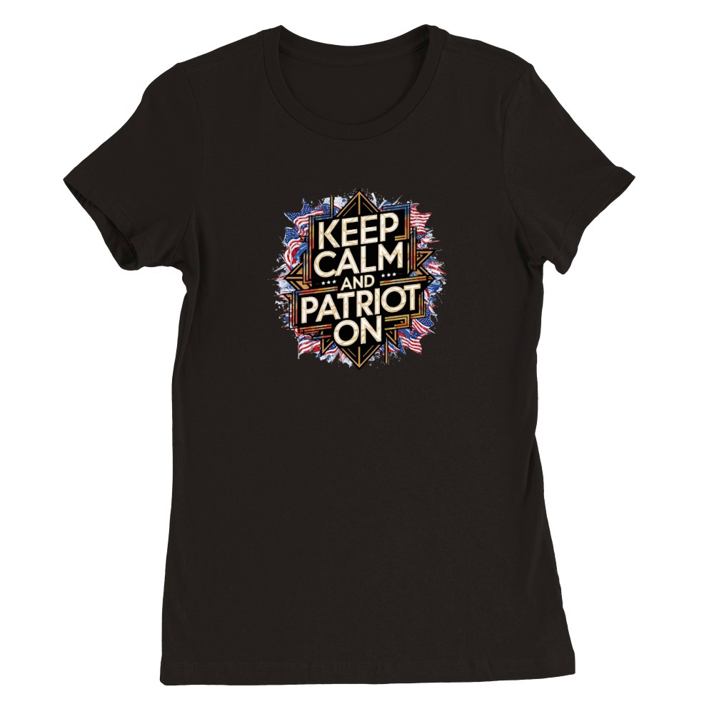 Keep calm and patriot on Premium Womens Crewneck T-shirt
