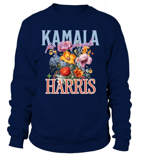 kamala harris floral vintage flowers Sweatshirt Unisex