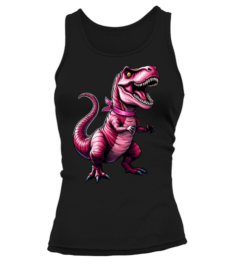 Breast Cancer Awareness Dinosaur Pink Ribbon Tank top Woman