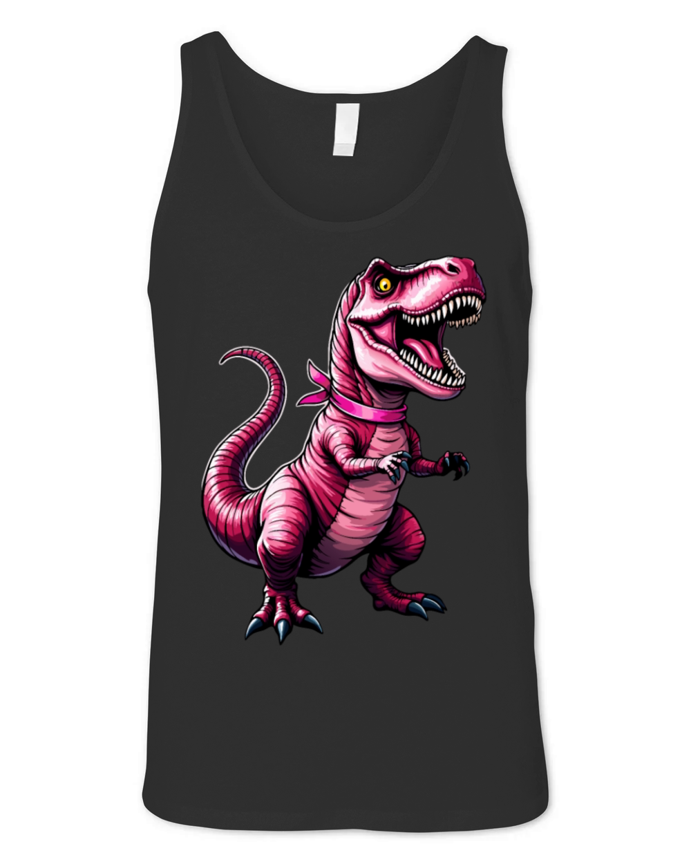 Breast Cancer Awareness Dinosaur Pink Ribbon Unisex Jersey Tank