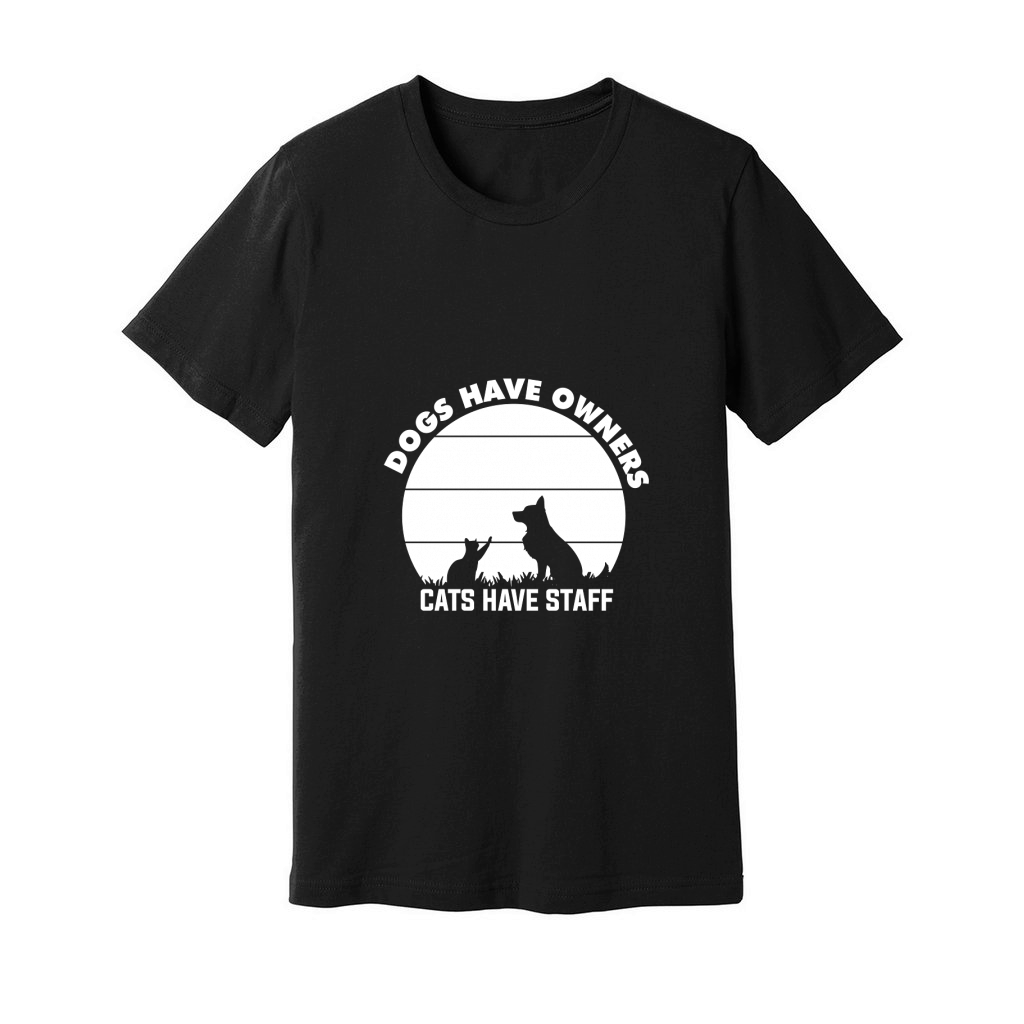 Dogs have owners cats have staff 02 Unisex Jersey Tee