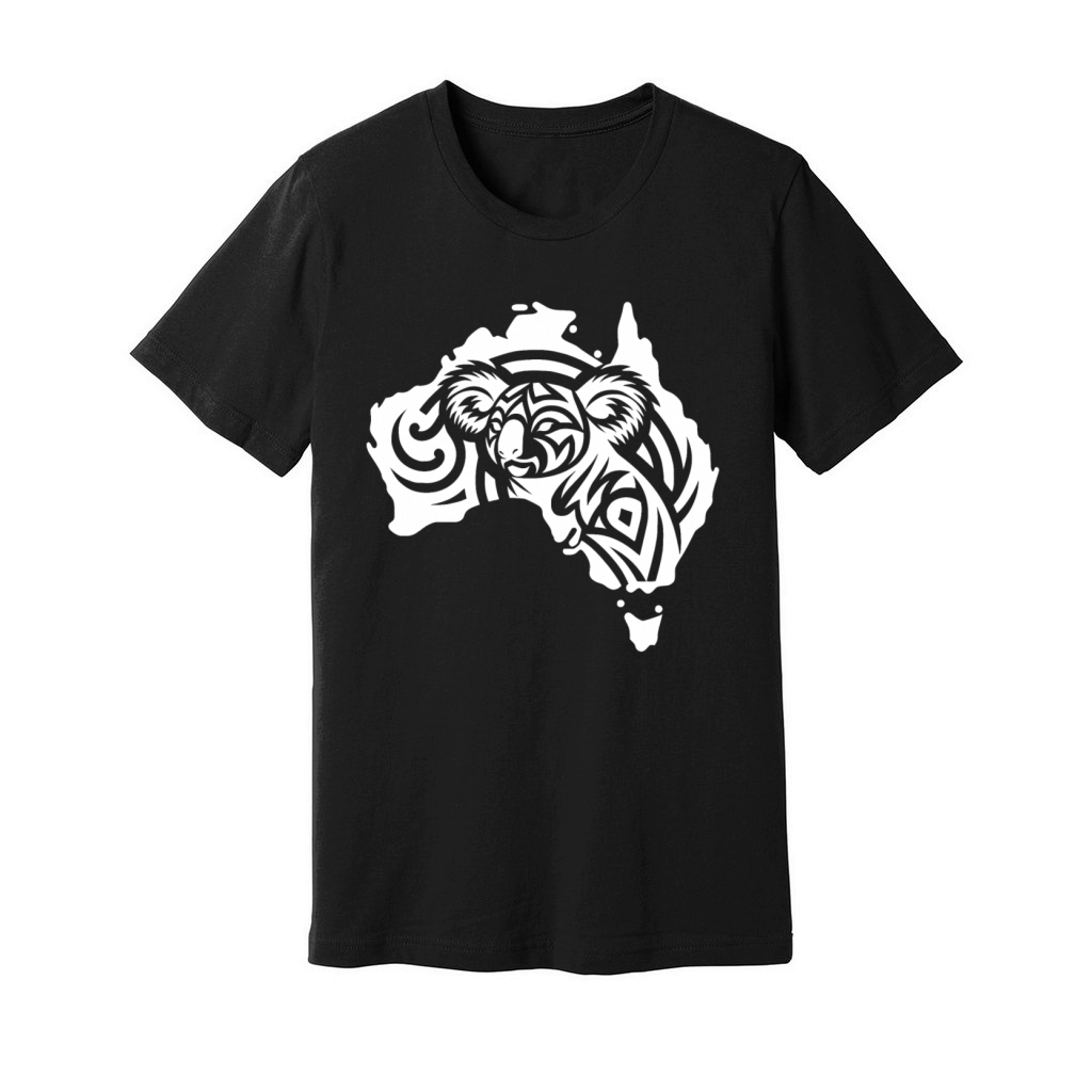 Koala In Australian Continent Tattoo Style Unisex Jersey Tee