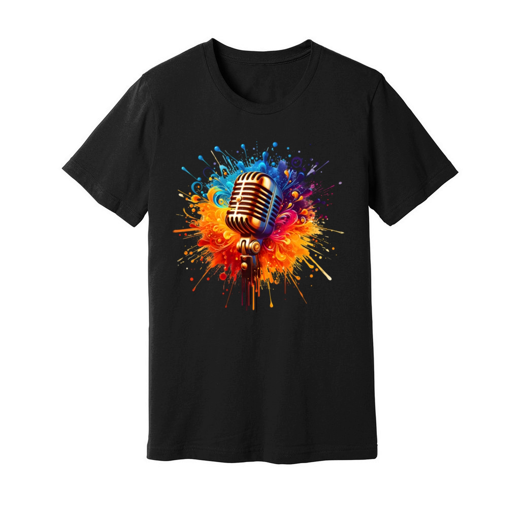 vintage style microphone Unisex Jersey Tee