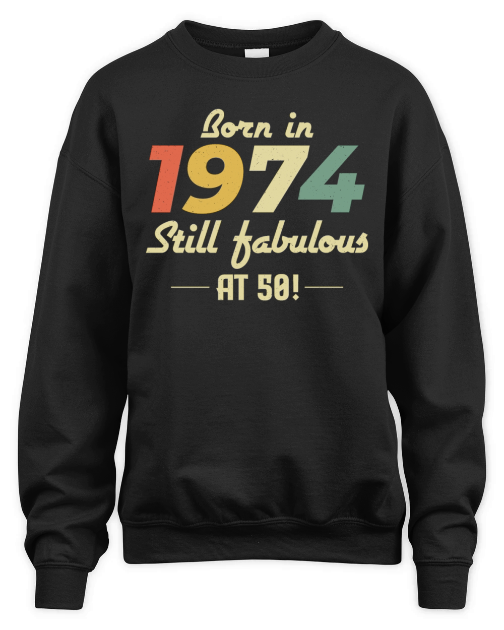 Vintage 1974 50th Birthday Gift for Dad Mom Unisex Premium Crewneck Sweatshirt