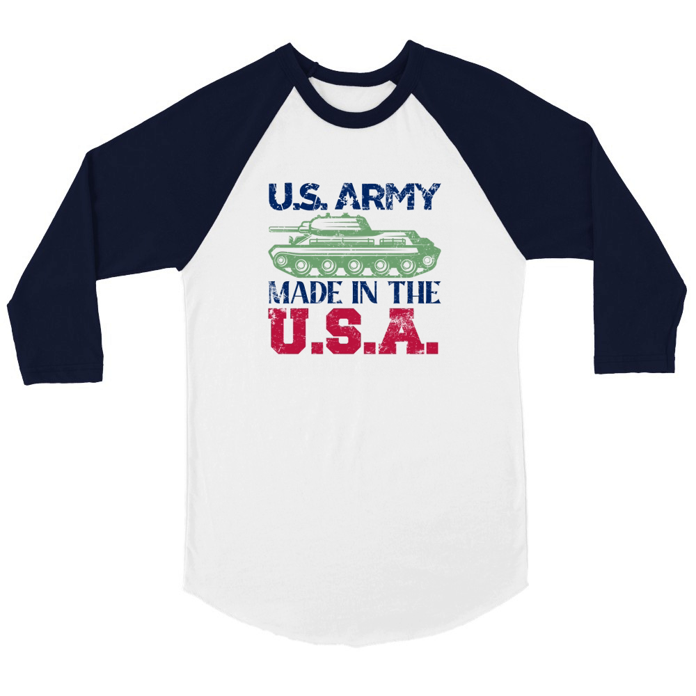 US army made in the USA Unisex ¾ sleeve Raglan T-shirt