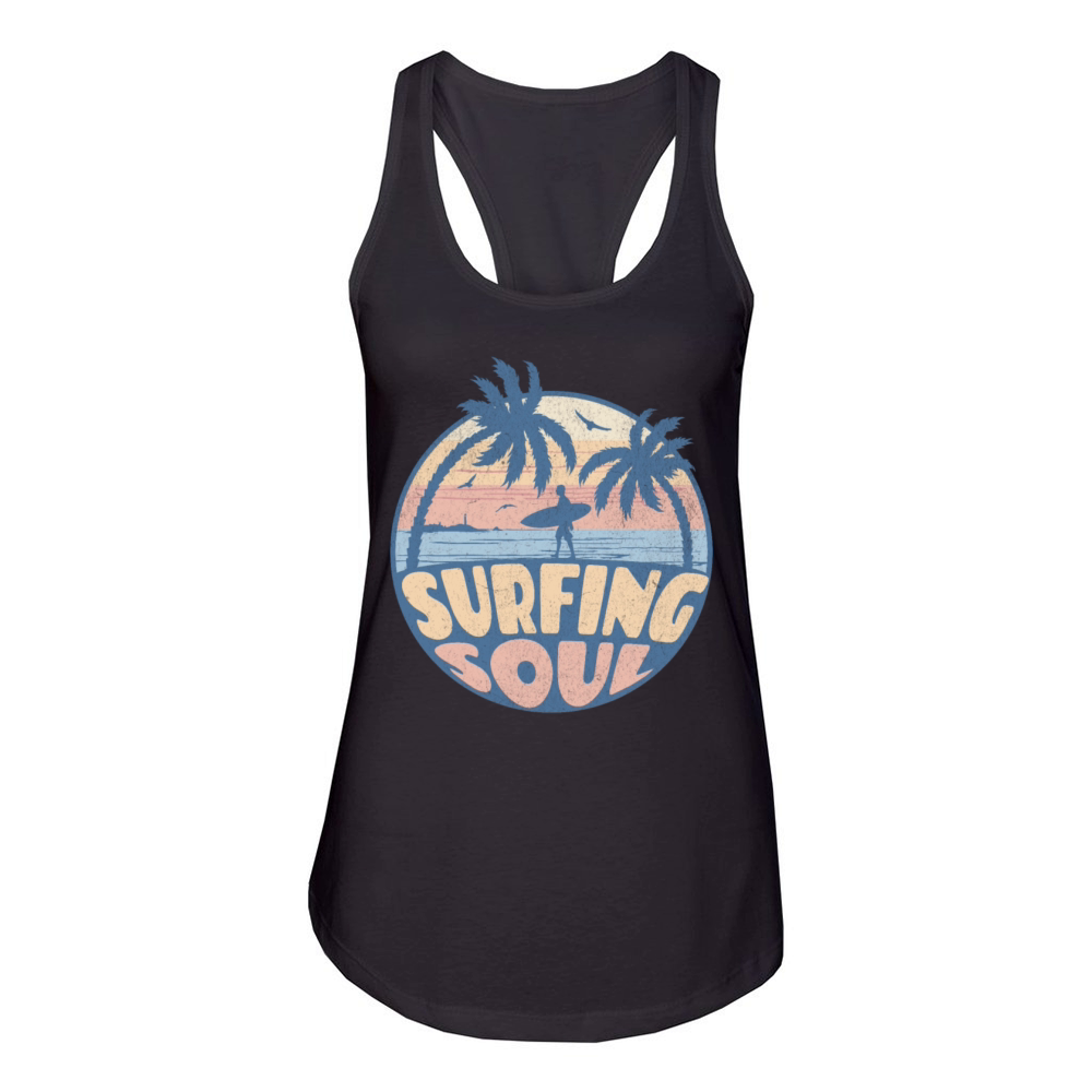 Surfing Soul Retro Sunset Vibes Women's Racerback Tank