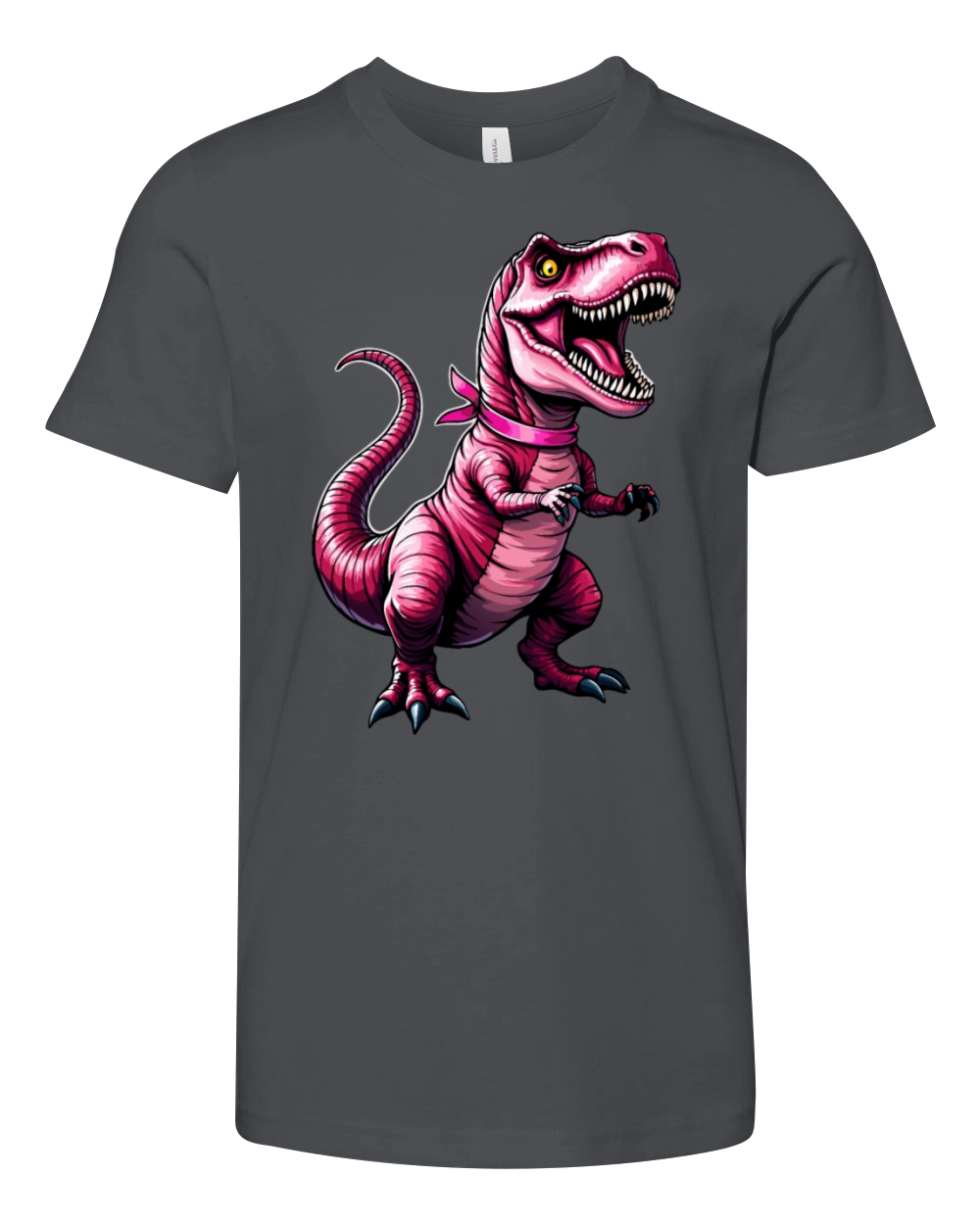 Breast Cancer Awareness Dinosaur Pink Ribbon Youth Unisex Jersey Tee