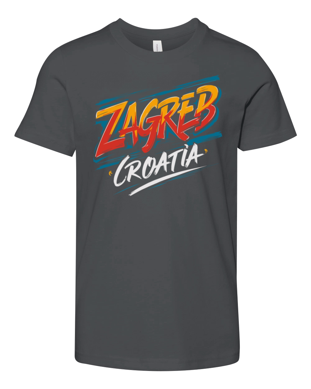 Zagreb Croatia Souvenir Retro Style Youth Unisex Jersey Tee